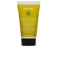 Tube  of  Apivita  Frequent  Use  Gentle  Daily  Conditioner,  a  lightweight  conditioner  indicated  for  hair  hydration.