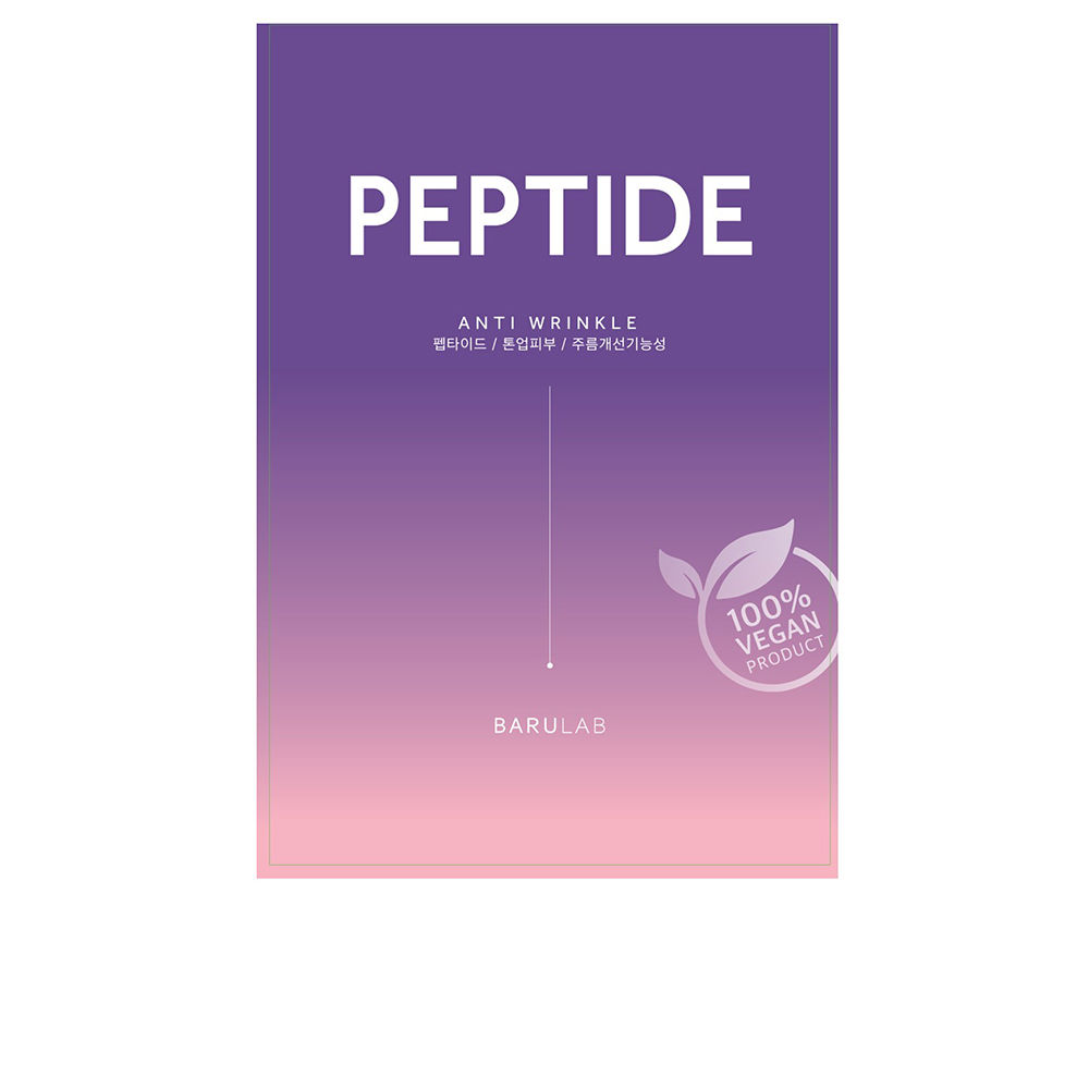 BarulabPeptideAntiWrinkleTheCleanVeganMask23g Sachet of Peptide Anti Wrinkle The Clean Vegan Mask by Barulab, a sheet mask indicated for improving skin elasticity.