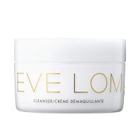 Jar  of  Eve  Lom  Cleanser  Cream  by  Eve  Lom,  a  cleansing  cream  indicated  for  removing  makeup  and  exfoliating  the  skin.