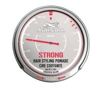 Jar  of  Hairgum  Strong  Hair  Styling  Pomade  by  Hairgum,  a  styling  wax  indicated  for  extreme  hold  and  shiny  effect.