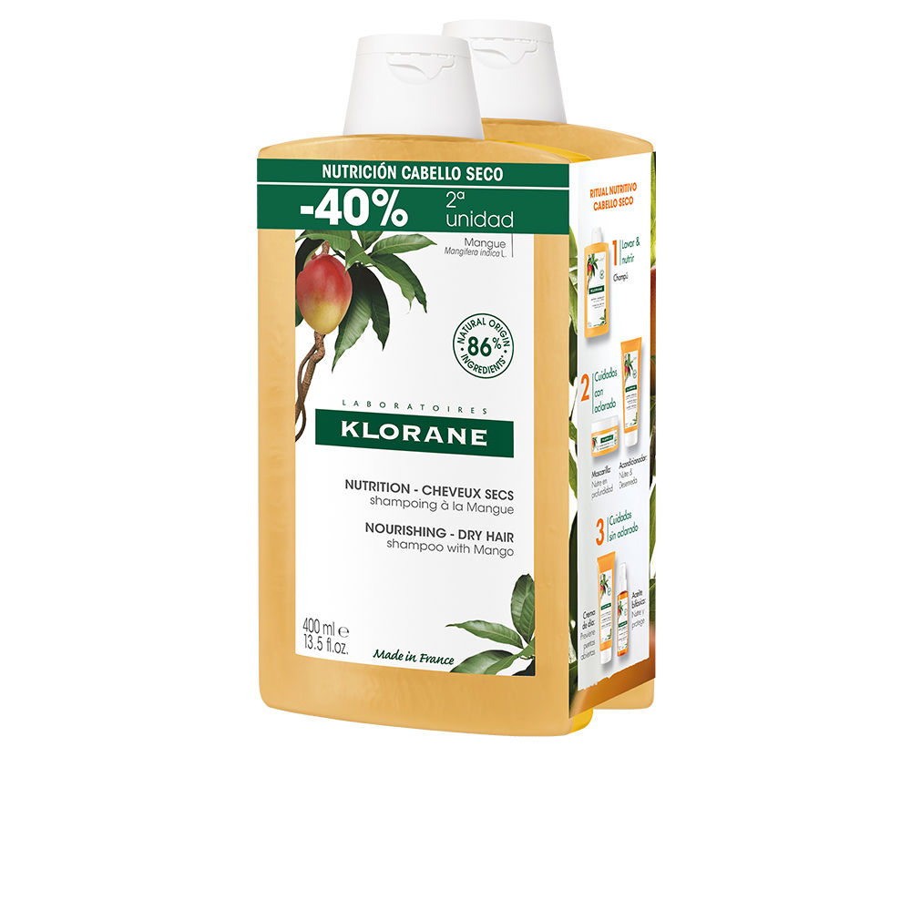 KloraneMangoNourishingShampooDuo2x400ml Klorane Mango Nourishing Shampoo Duo 2x400ml