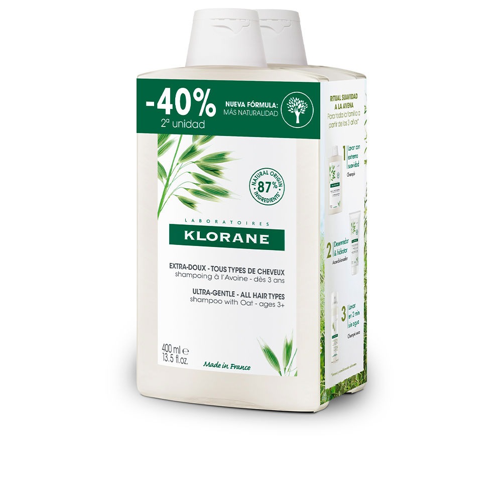 KloraneOatMilkUltra-GentleShampooDuo2x400ml Klorane オーツミルク ウルトラジェントル シャンプー デュオ 2x400ml - 画像 (1)