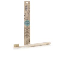Product  container  of  Lacer  Natur  Bamboo  Toothbrush  by  Lacer,  a  bamboo  toothbrush  indicated  for  gentle  and  effective  oral  care.