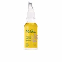 Bottle  of  Melvita  Jojoba  Oil  by  Melvita,  an  organic  oil  indicated  for  skin  dehydration  and  dry  or  brittle  hair.