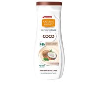 Bottle  of  Natural  Honey  Sensorial  Care  Coconut  Body  Lotion  by  Natural  Honey,  a  lotion  indicated  for  hydrating  dry  skin.
