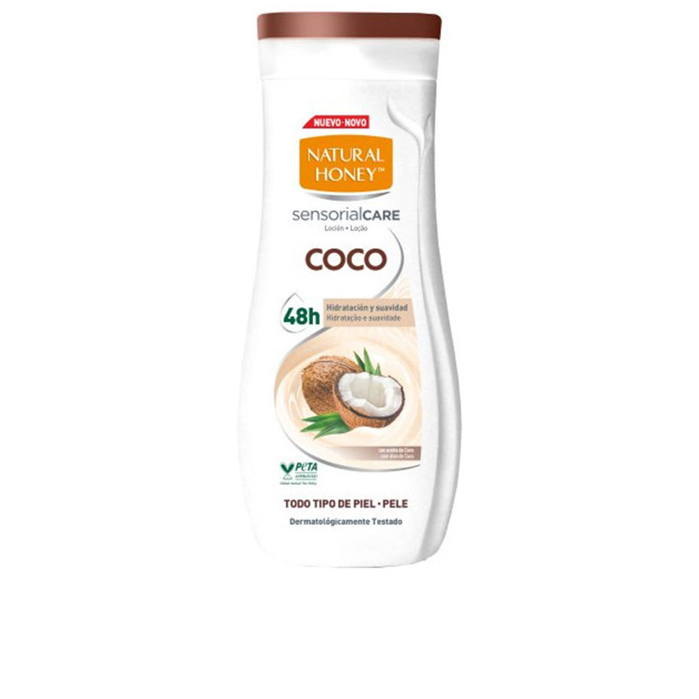 NaturalHoneySensorialCareCoconutBodyLotion330ml Bottle of Natural Honey Sensorial Care Coconut Body Lotion by Natural Honey, a lotion indicated for hydrating dry skin.