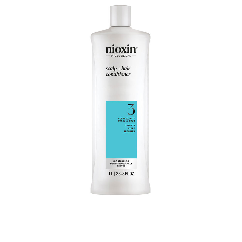NioxinSystem3ConditionerforDyedAndDamagedHairWithLightThinning1000ml Nioxin System 3 Acondicionador para Cabello Teñido y Dañado con Adelgazamiento Leve 1000ml - Image 1