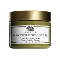 Jar  of  Origins  Plantscription  SPF25  Power  Anti-Aging  Cream  by  Origins,  an  anti-aging  cream  indicated  for  UV  protection.