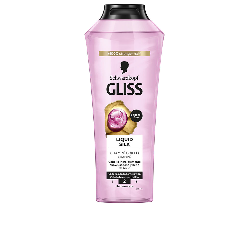 SchwarzkopfGlissLiquidSilkShampoo400ml Bottle of Schwarzkopf Gliss Liquid Silk Shampoo by Schwarzkopf, a repairing shampoo indicated for dull and lifeless hair.
