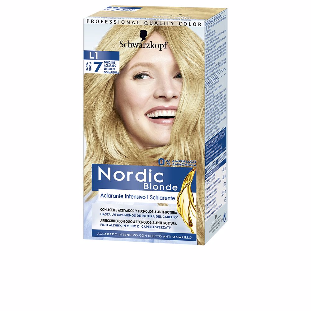 SchwarzkopfNordicBlondeIntensiveLightenerAmmonia-FreeColorL1 Schwarzkopf Nordic Blonde Descolorante Intensivo L1 Cor Sem Amoníaco - Image 1