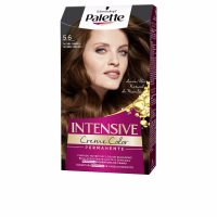 Box  of  Palette  Intensive  Creme  Permanent  Color  5.6  Caramel  Brown  by  Schwarzkopf,  a  hair  color  indicated  for  gray  coverage.