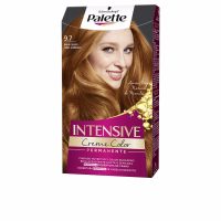 Box  of  Palette  Intensive  Creme  Permanent  Color  9.7  Copper  Blonde  by  Schwarzkopf,  a  hair  color  indicated  for  gray  coverage.