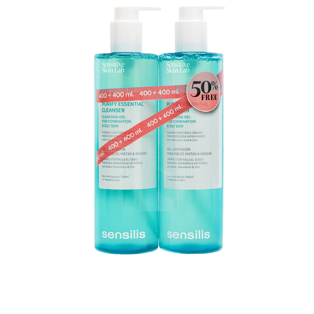 SensilisPurifyEssentialCleanserCleansingGelDuo2x400ml Box of Sensilis Purify Essential Cleanser Cleansing Gel Duo by Sensilis, a cleansing gel indicated for oily skin.