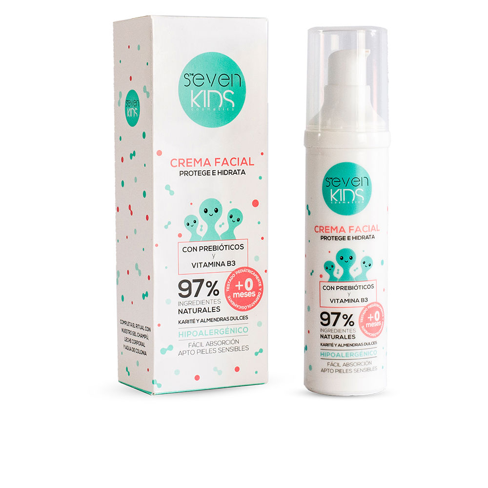 SevenKidsProtect&HydrateFacialCream50ml Tube of Seven Kids Protect & Hydrate Facial Cream by Seven Kids, a facial cream indicated for baby and children skin hydration.