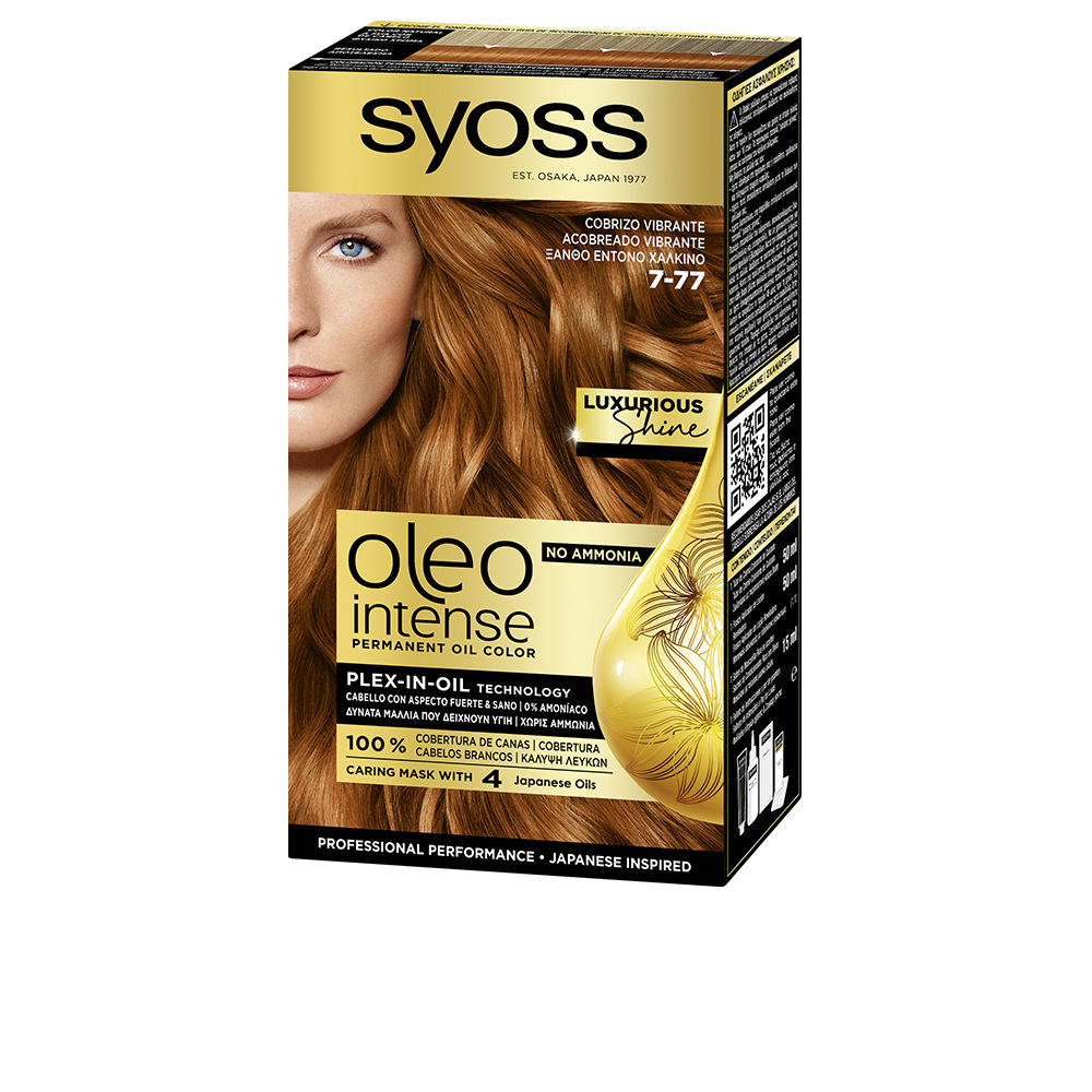 SyossOleoIntenseAmmonia-FreeHairColorLuxuriousShine7-77VibrantCopper Syoss Oleo Intense Coloração Capilar Sem Amoníaco Brilho Luxuoso 7-77 Cobre Vibrante - Image 1