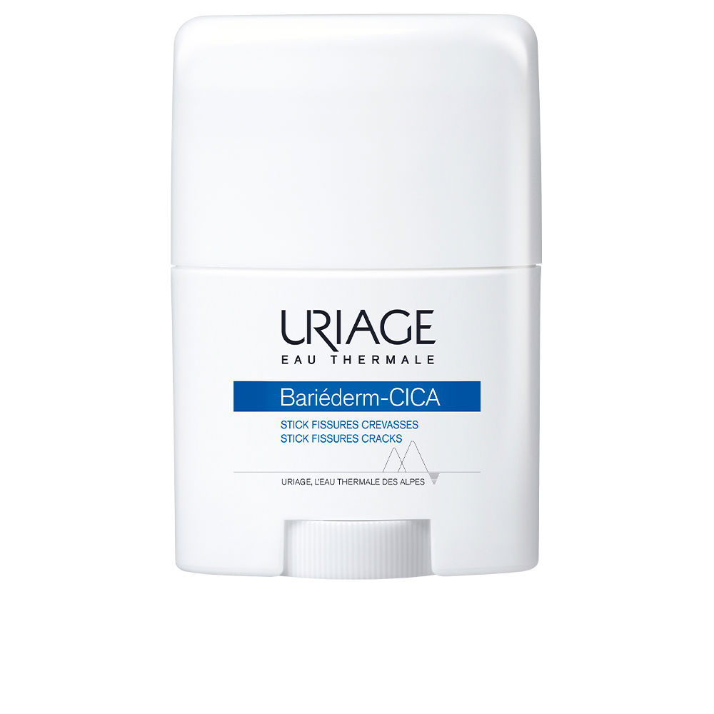 UriageBariédermCICAStick22g Product container of Uriage Bariéderm CICA Stick by Uriage, a repairing stick indicated for insulating and softening skin cracks.