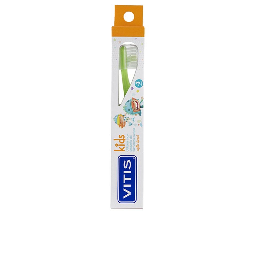 VitisKidsToothbrush Product container of Vitis Kids Toothbrush by Vitis, a manual toothbrush indicated for effective dental brushing in children.