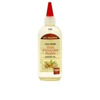 Bottle  of  100%  Pure  Almond  Oil  by  Yari,  a  body  oil  indicated  for  moisturizing  and  regenerating  damaged  skin.