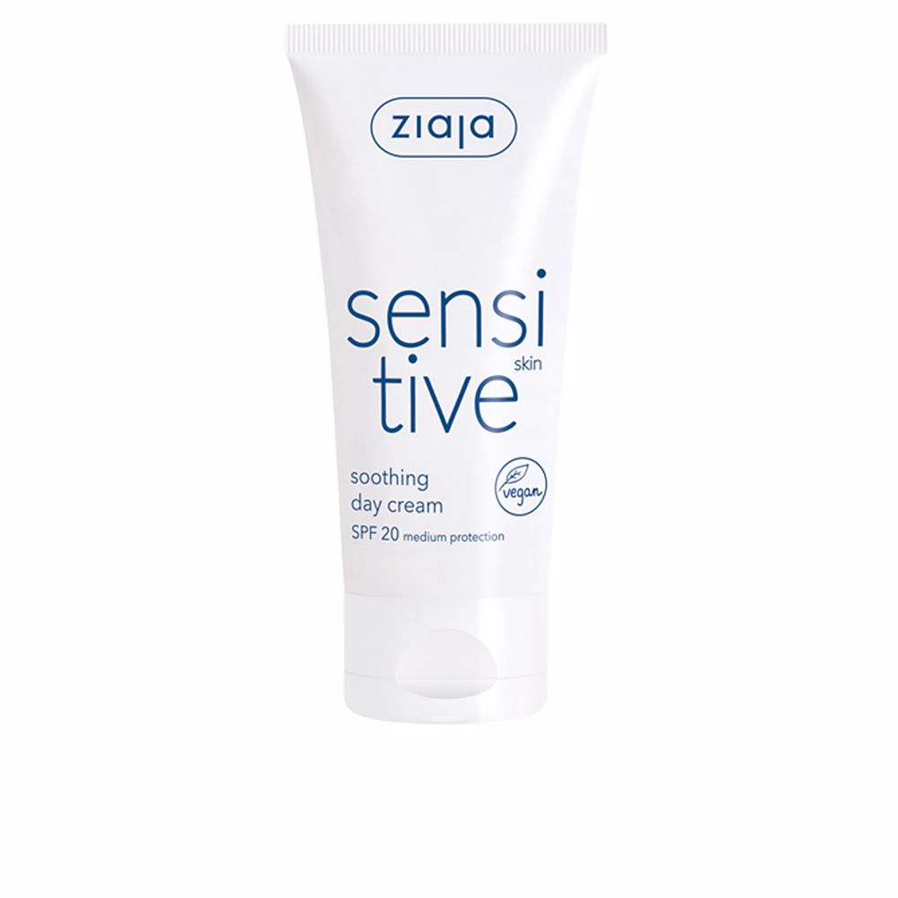 ZiajaSensitiveSkinSoothingDayCreamSPF2050ml Tube of Ziaja Sensitive Skin Soothing Day Cream SPF20 by Ziaja, a day cream indicated for soothing redness and hydration.