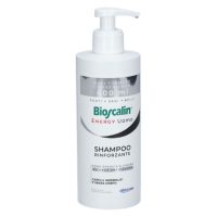 Bottle  of  Bioscalin  Energy  Men  Strengthening  Shampoo  by  Bioscalin,  a  shampoo  indicated  for  revitalizing  hair  fibers  and  adding  vigor.