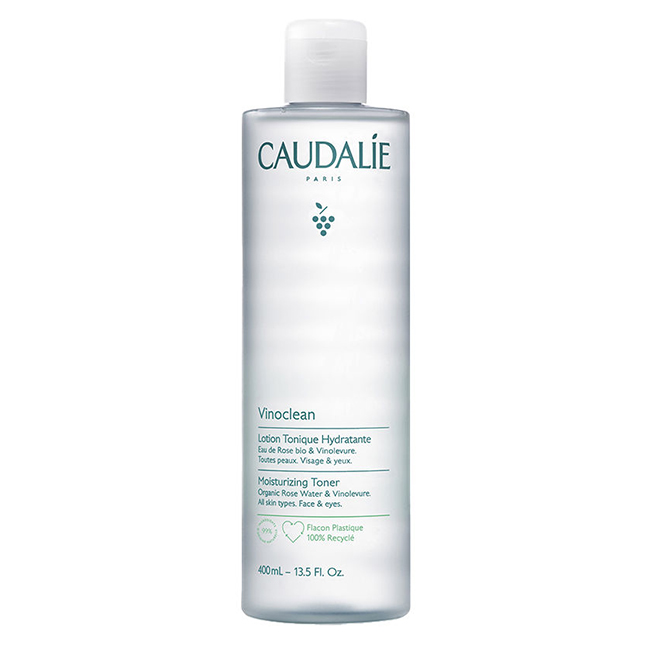CaudalieVinocleanMoisturizingToner400ml Bottle of Caudalie Vinoclean Moisturizing Toner by Caudalie, a toning lotion indicated for refreshing and softening skin.