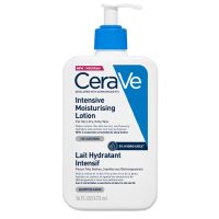 Bottle  of  Cerave  Intensive  Moisturizing  Lotion  5%  Hydro-Urea  by  Cerave,  a  lotion  indicated  for  restoring  skin  barrier.