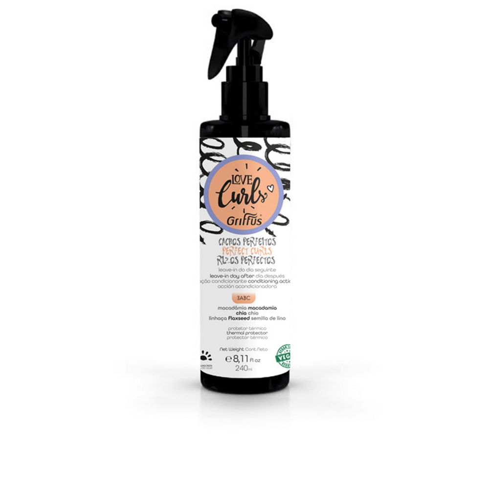 GriffusLoveCurlsPerfectCurlsLeave-inDayAfter3ABC240ml Bottle of Griffus Love Curls Perfect Curls Leave-in Day After 3ABC by Griffus, a leave-in treatment indicated for curly hair.
