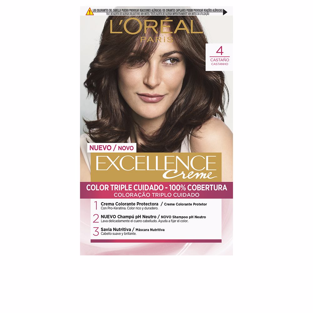 LOrealParisExcellenceCreamHairColor4Brown192ml ロレアル パリ エクセレンス クリーム ヘアカラー 4 ブラウン 192ml - 画像 (1)