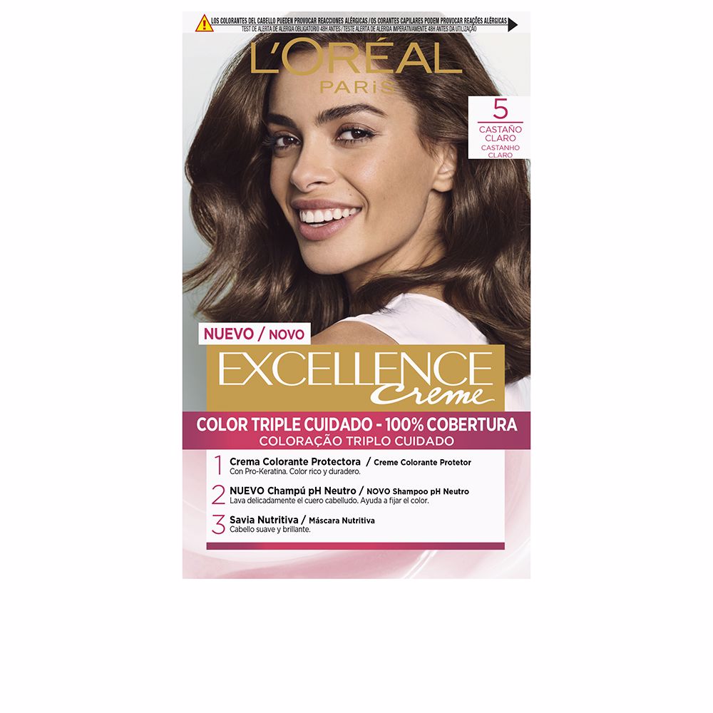 LOrealParisExcellenceCreamHairColor5LightBrown192ml ロレアル パリ エクセレンス クリーム ヘアカラー 5 ライトブラウン 192ml - 画像 (1)