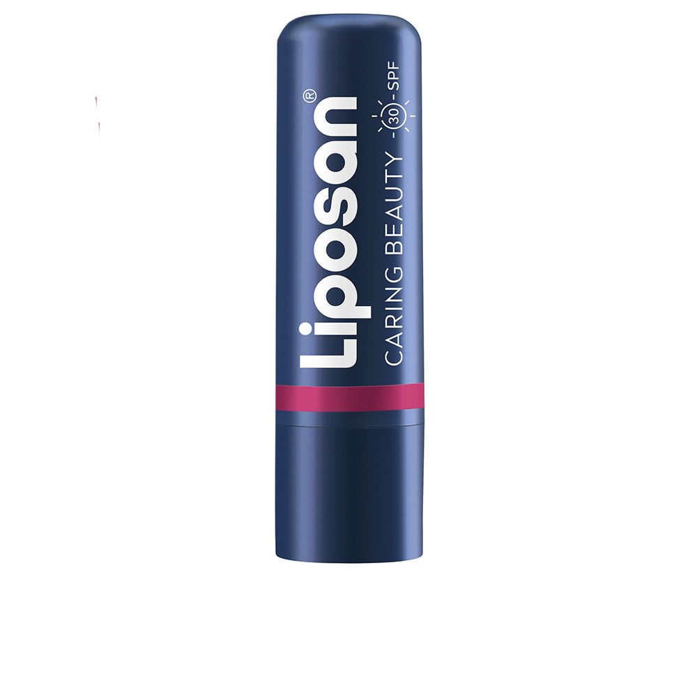 LiposanCaringBeauty3In1ColorPink4.8g Product container of Liposan Caring Beauty 3 In 1 Color Pink by Liposan, a lip balm indicated for hydrating lips and cheeks.