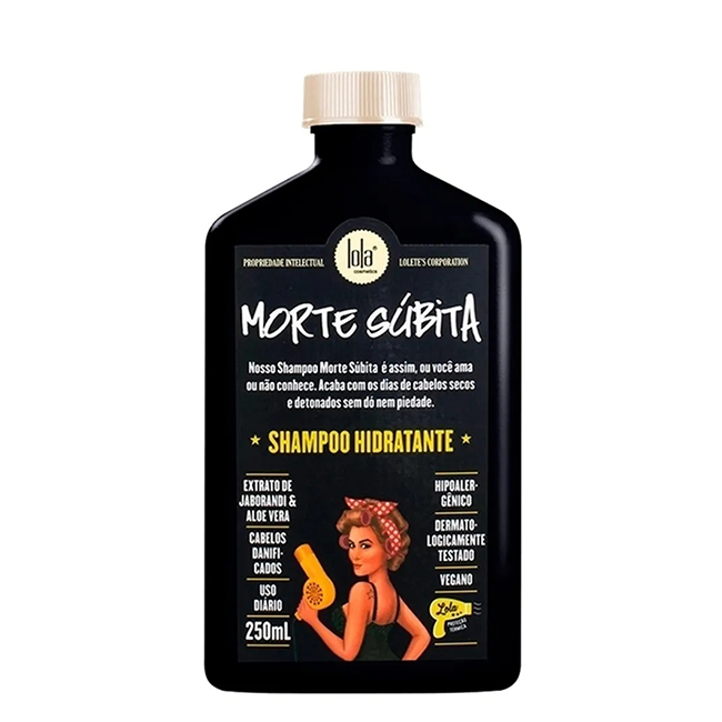 LolaCosmeticsLolaSuddenDeathShampoo250ml Bottle of Lola Sudden Death Shampoo by Lola Cosmetics, a moisturizing shampoo indicated for dry and damaged hair.