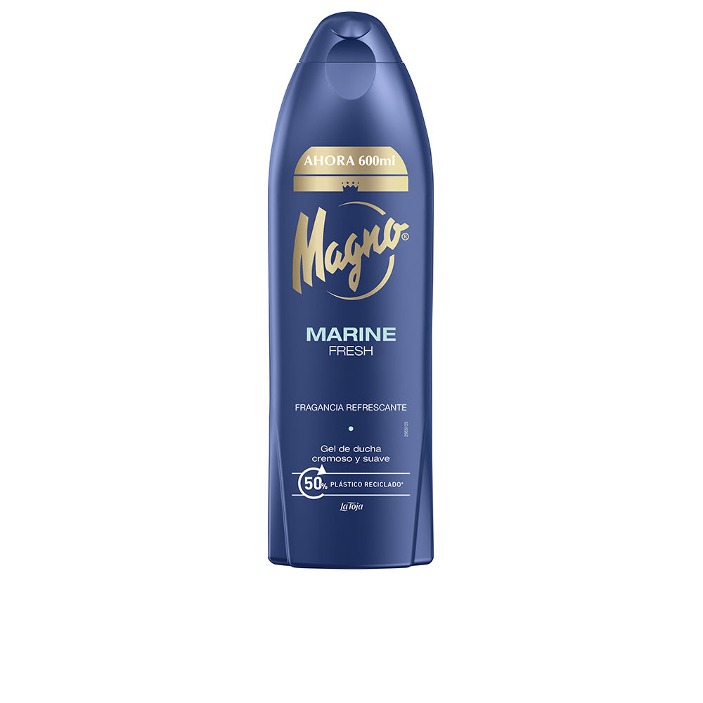 MagnoMarineShowerGel600ml Bottle of Magno Marine Shower Gel by Magno, a creamy shower gel indicated for revitalizing and cleansing the skin.