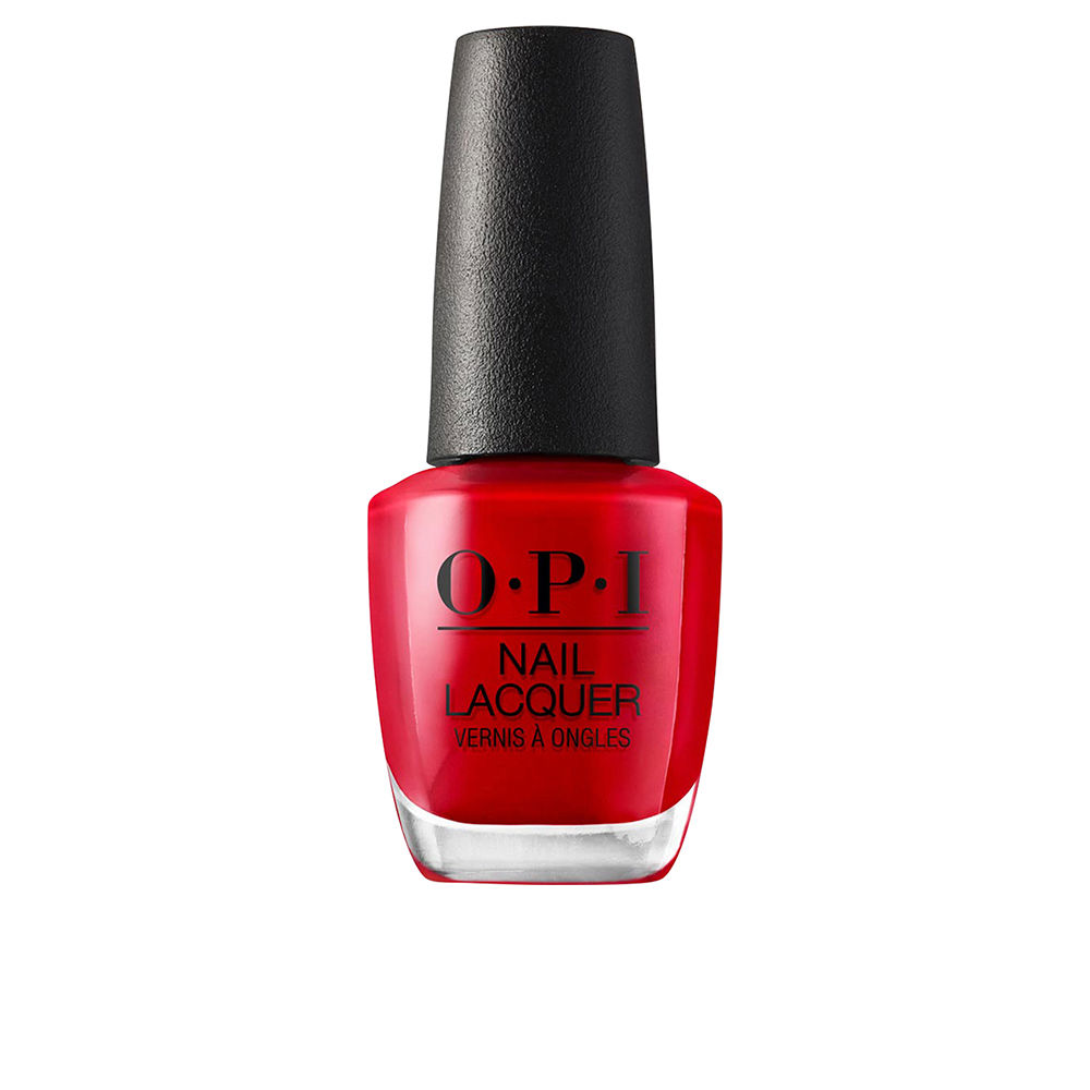 OpiNailLacquerColorBigAppleRed15ml Bottle of Opi Nail Lacquer Color Big Apple Red by Opi, a nail polish indicated for a natural finish and long-lasting wear.