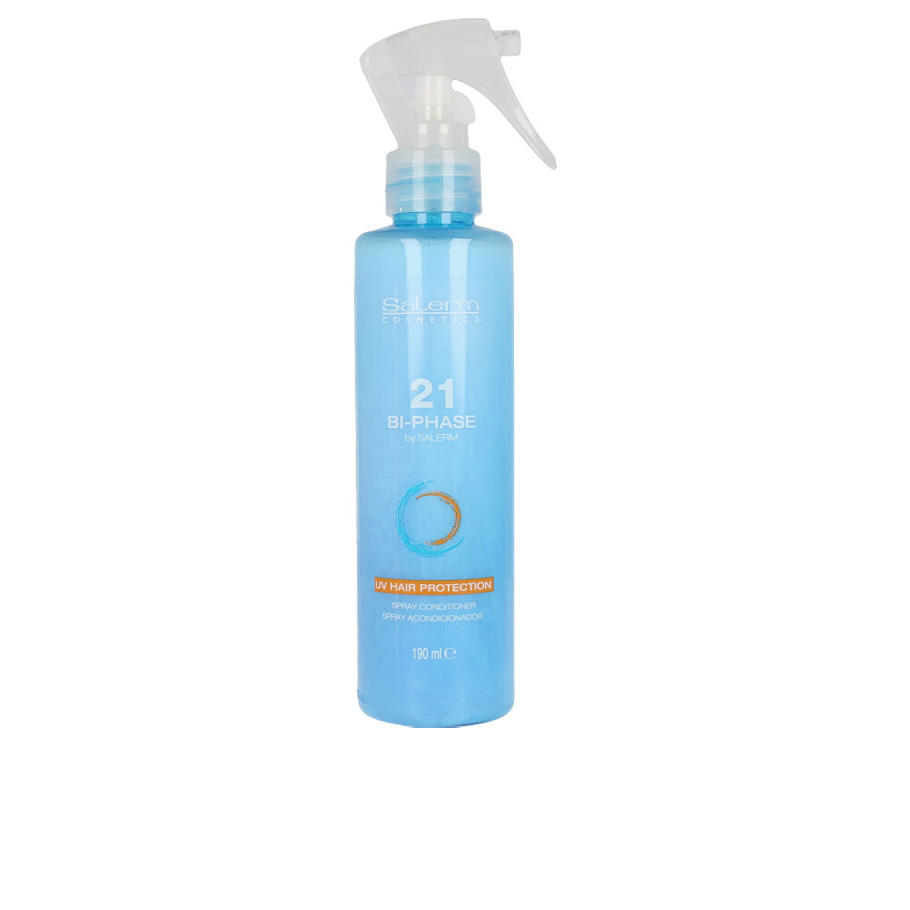 Salerm21Bi-PhaseSprayConditioner190ml Spray of Salerm 21 Bi-Phase Spray Conditioner by Salerm, a biphasic conditioner indicated for detangling and UV protection.