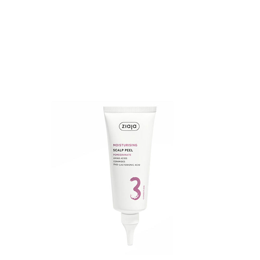 ZiajaPlantEssentialsPomegranateMoisturizingScalpPeeling100ml Product container of Ziaja Plant Essentials Pomegranate Moisturizing Scalp Peeling by Ziaja, a peeling for flaky scalp.