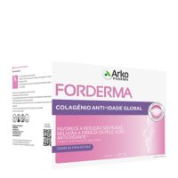 Sachet  of  Forderma  Collagen  Anti-Aging  Global  by  Arkopharma,  a  supplement  indicated  for  skin  density  and  wrinkle  reduction.