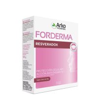 Box  of  Arkopharma  Forderma  Resveradox  Antioxidant  Capsules  by  Arkopharma,  a  supplement  indicated  for  cellular  protection.