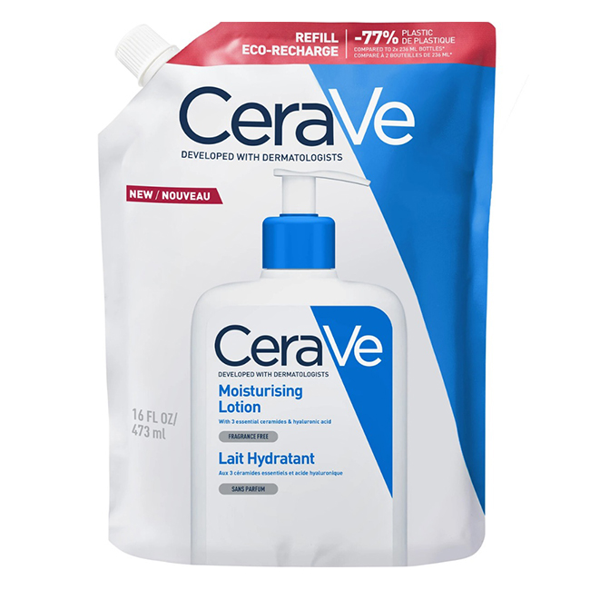 CeraveMoisturizingLotionRefill473ml Bottle of Cerave Moisturizing Lotion Refill by Cerave, a light cream lotion indicated for repairing the skin barrier.