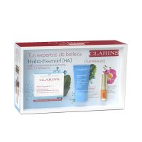 Box  of  Clarins  Hydra  Essentiel  Moisturizing  Cream  Set  by  Clarins,  a  skincare  set  indicated  for  hydrating  and  nourishing  skin.