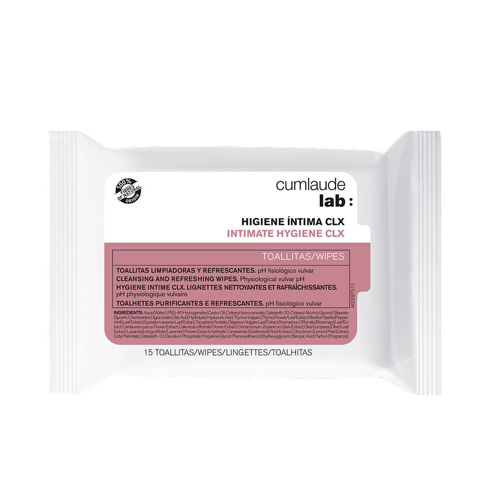 CumlaudeLabCLXIntimateHygieneWipesx15 Cumlaude Lab CLX Toalhitas de Higiene Íntima x15 - Image 1