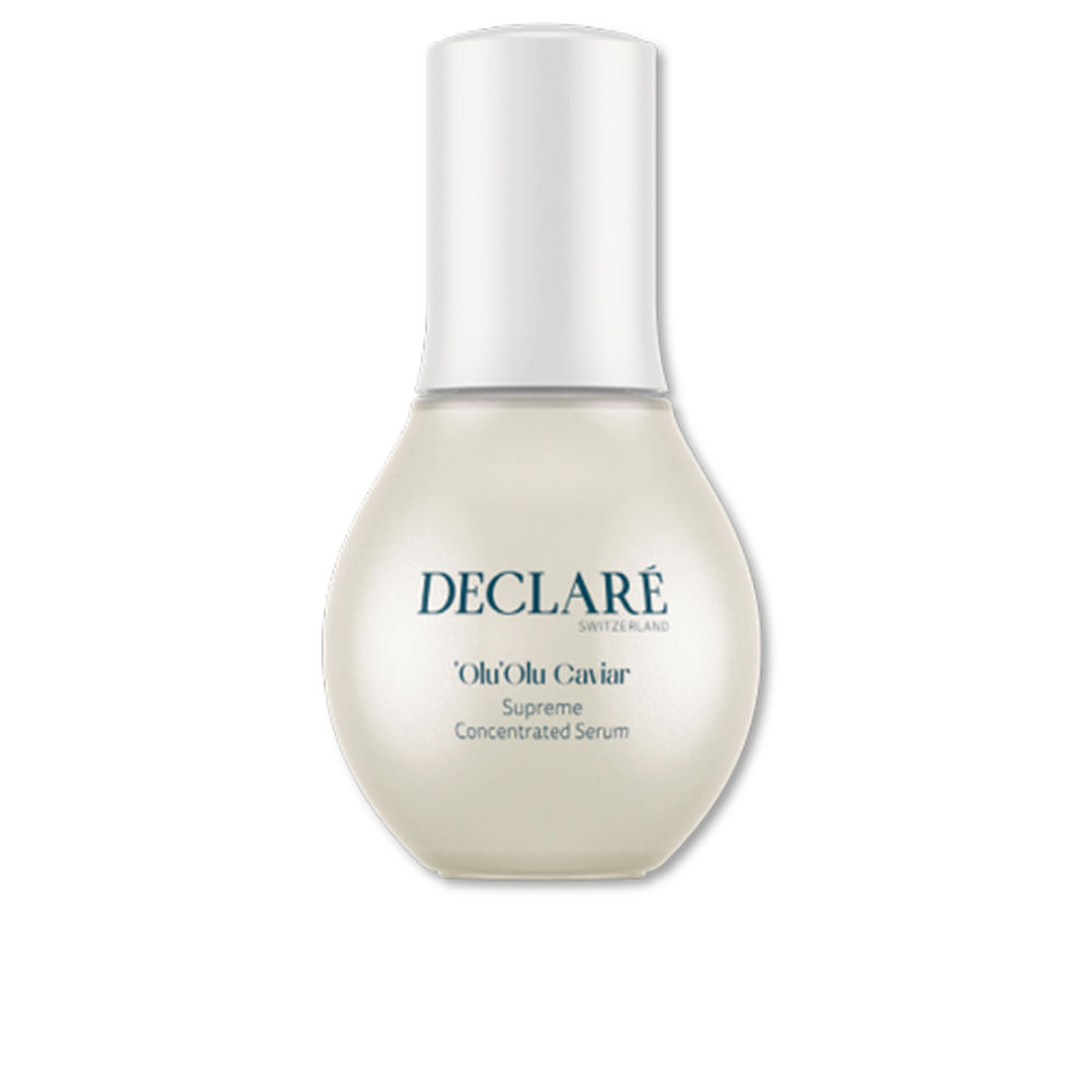 DeclaréOlu'OluCaviarSupremeConcentratedSerum50ml Bottle of Declaré OluOlu Caviar Supreme Concentrated Serum by Declaré, a serum indicated for hydrating the skin.