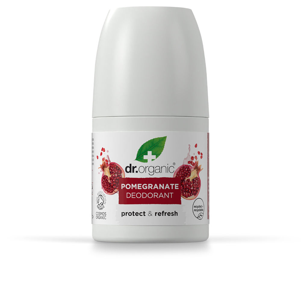 Dr.OrganicPomegranateRoll-OnDeodorant50ml Bottle of Dr. Organic Pomegranate Roll-On Deodorant by Dr. Organic, a roll-on indicated for neutralizing body odors.
