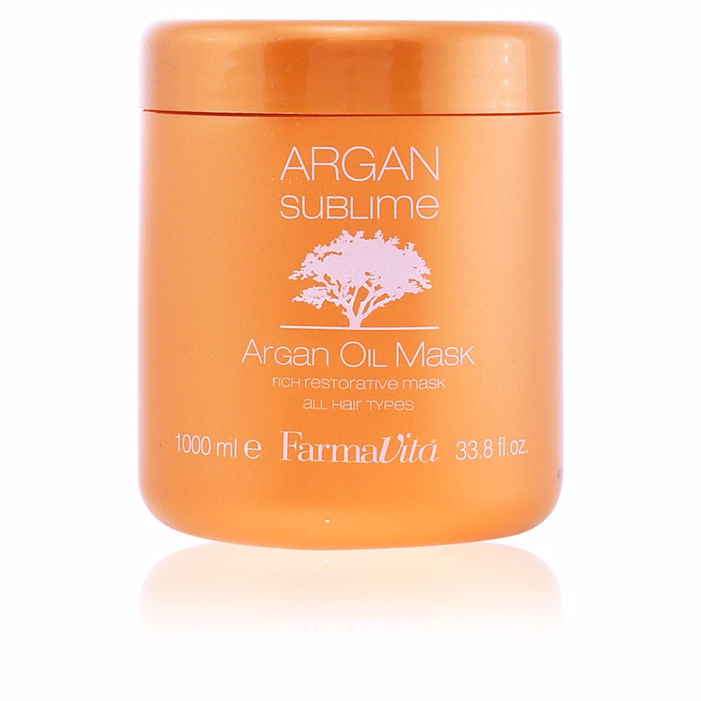 FarmavitaArganSublimeMask1000ml Jar of Farmavita Argan Sublime Mask by Farmavita, a hair mask indicated for detangling and providing nourishment and shine.