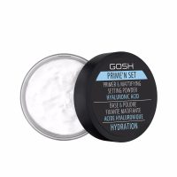 Product  container  of  Gosh  PrimeN  Set  Powder  Hydration  by  Gosh,  a  loose  powder  indicated  for  blurring  pores  and  fine  lines.