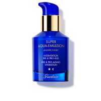 Bottle  of  Guerlain  Super  Aqua  Light  Emulsion  by  Guerlain,  a  light  emulsion  indicated  for  hydrating  and  correcting  skin  aging.