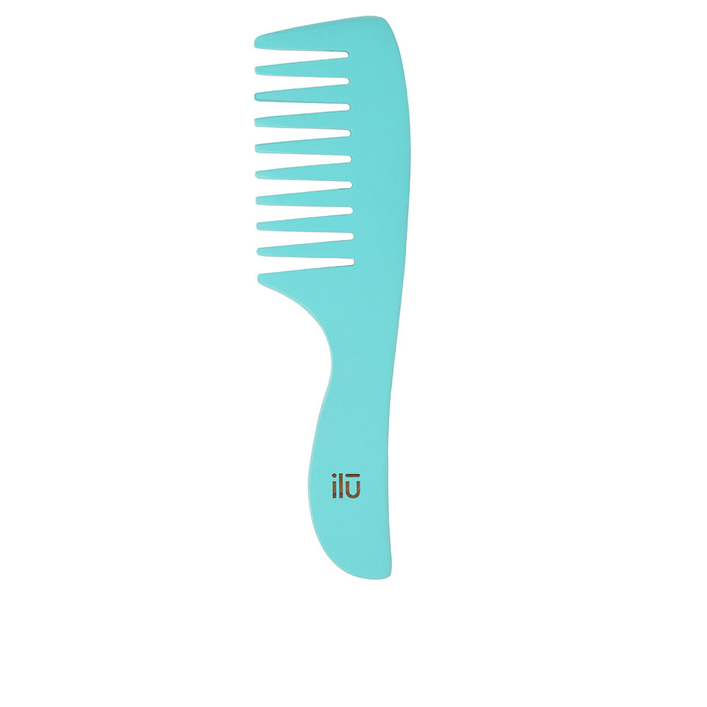 IlūBamboomCombColorOceanBreeze Product container of Ilū Bamboom Comb Color Ocean Breeze by Ilū, a bamboo comb indicated for detangling all hair types.