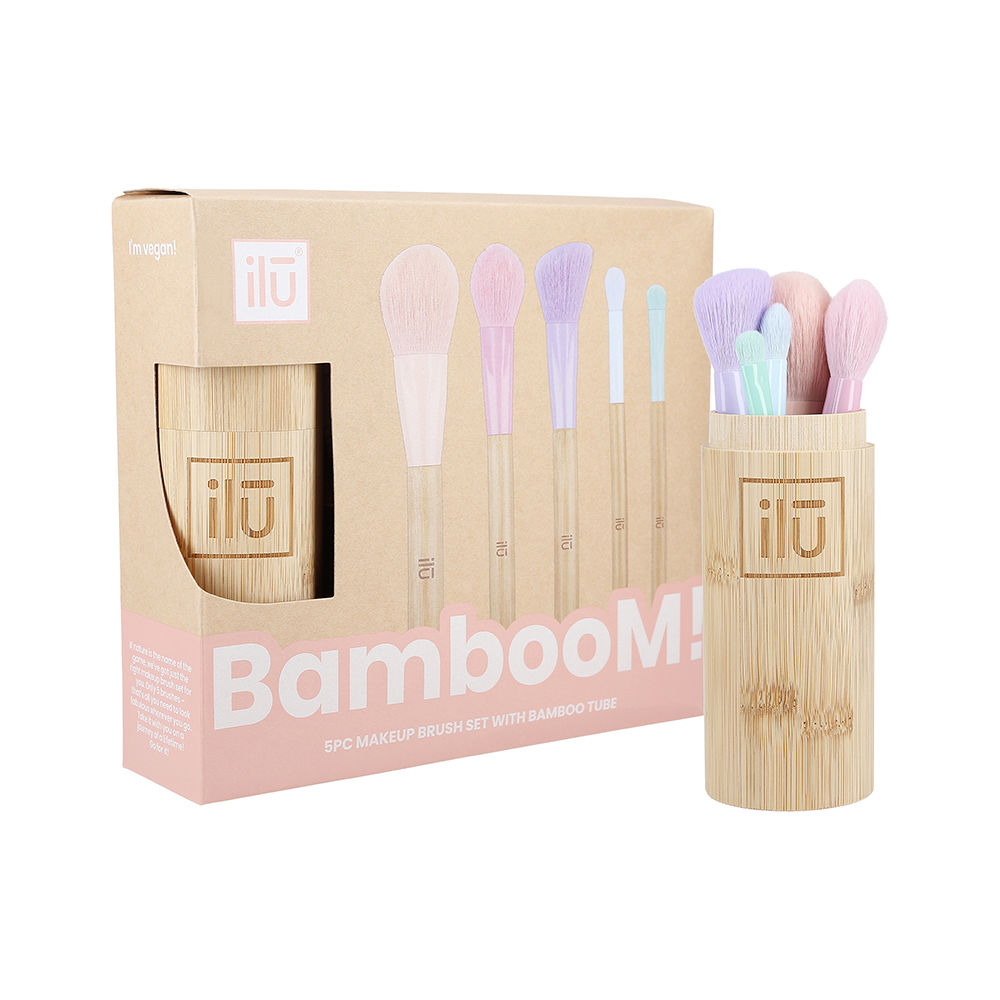 IlūBamboomMakeupBrushSetwithBambooTube Ilū Bamboom Makeup Brush Set with Bamboo Tube