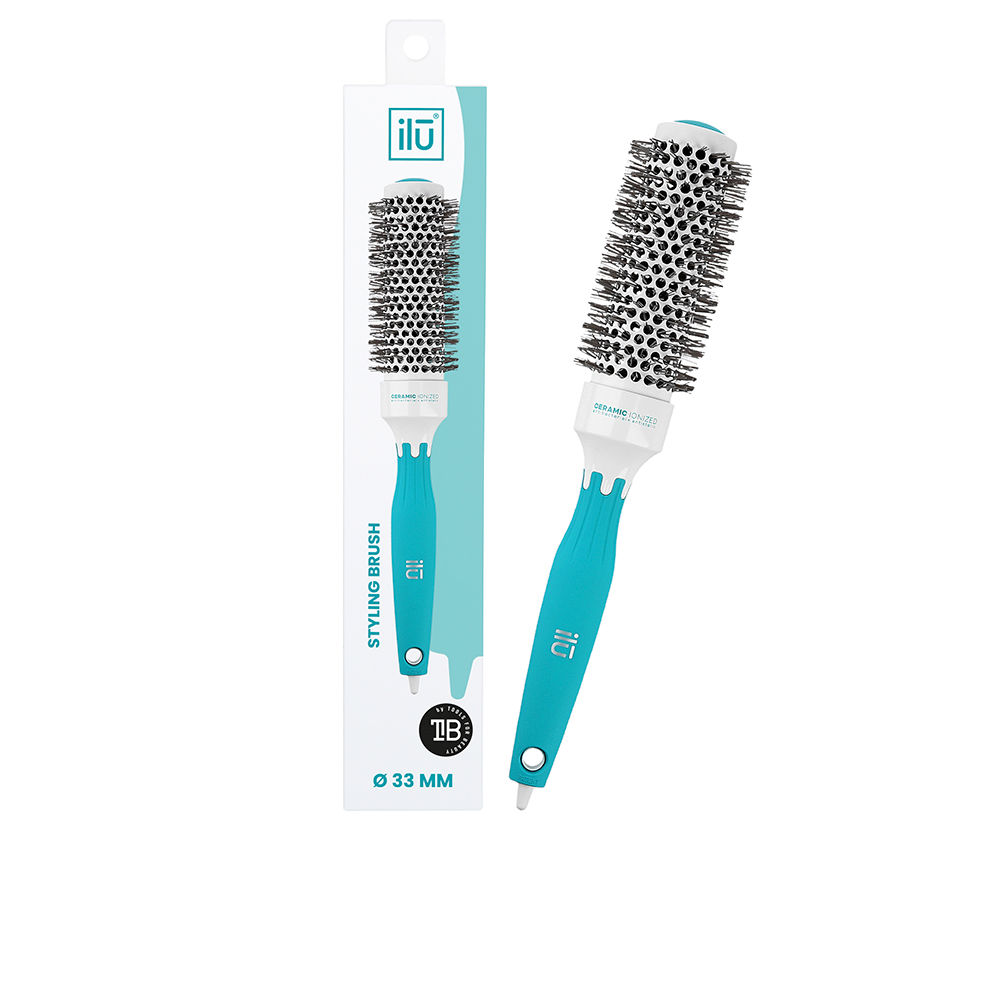 IlūStylingBrush33mm Product container of Ilū Styling Brush 33mm by Ilū, a styling brush indicated for shaping hair during blow drying.