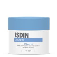 Jar  of  Isdin  Ureadin  Cream  10  Moisturizing  Cream  by  Isdin,  a  facial  cream  indicated  for  intensely  moisturizing  dry  skin.