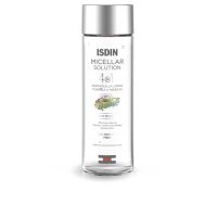 Bottle  of  Isdin  Micellar  Solution  4-in-1  by  Isdin,  a  micellar  water  indicated  for  cleansing  and  removing  makeup.